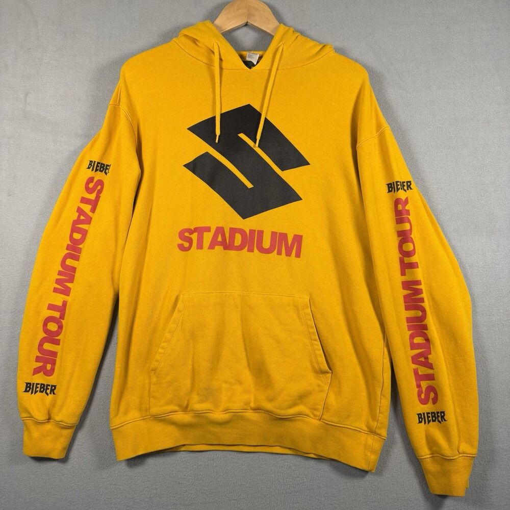 Justin Bieber Purpose Stadium Tour 2017 Hoodie Yellow Team Bieber Merch Size M